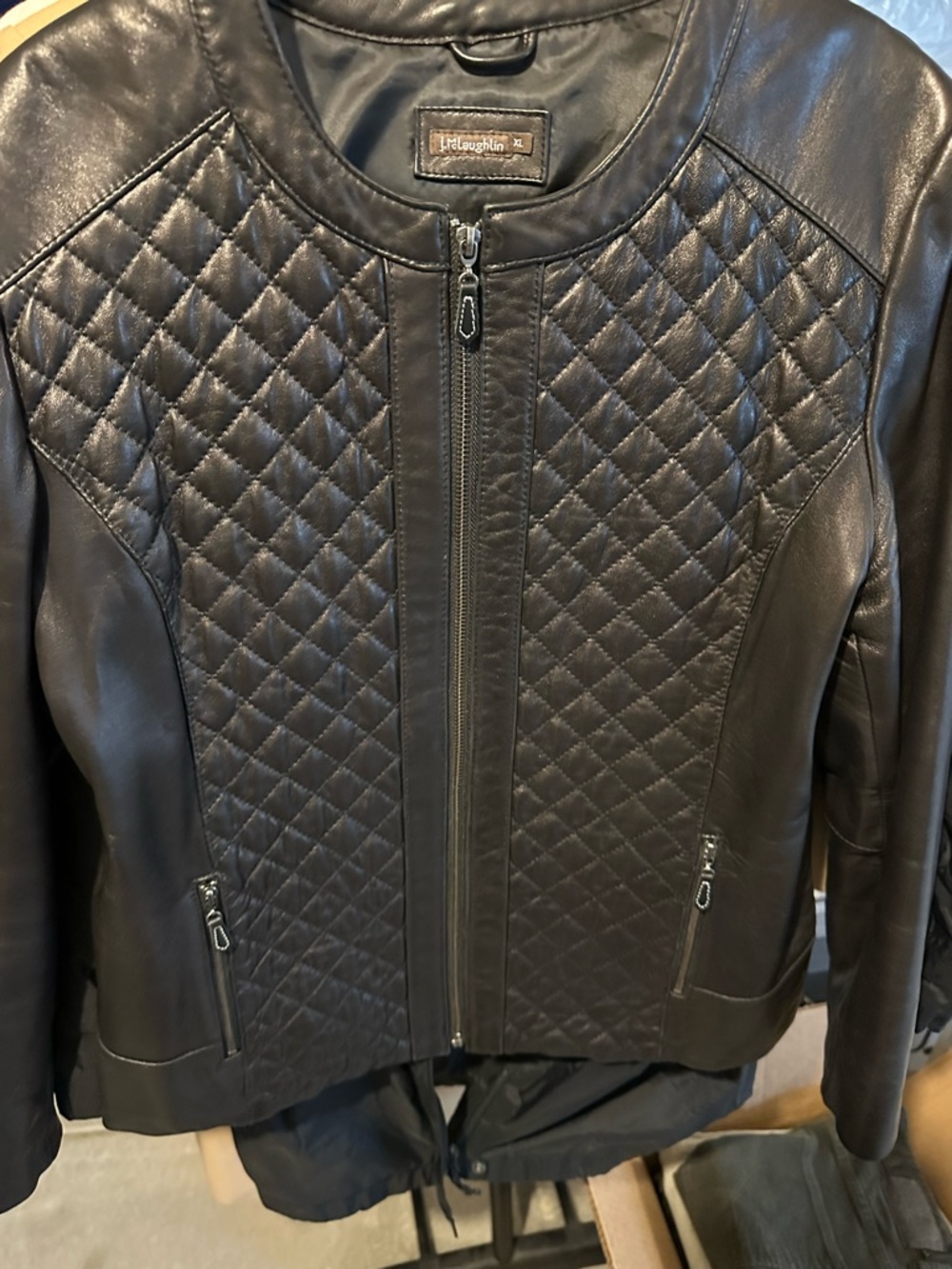 Quilted Lamb Black Leather Jacket - Women's